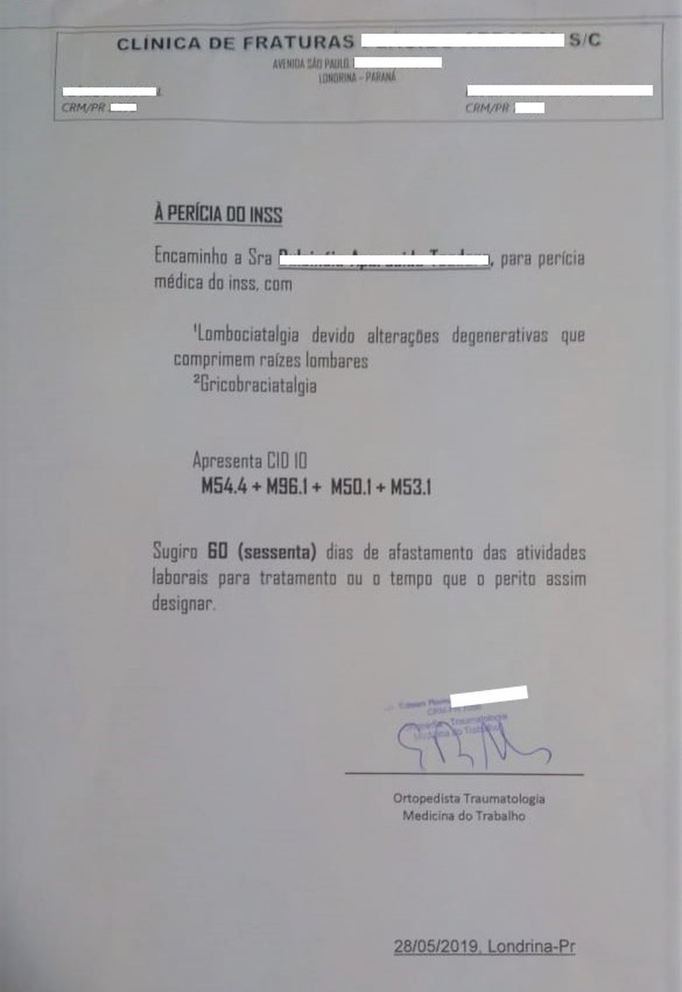 Durante o cumprimento de mandado, PF apreendeu um atestado médico com data de 28 de maio. Segundo a polícia, documento seria usado para fraudar o INSS — Foto: PF/Divulgação
