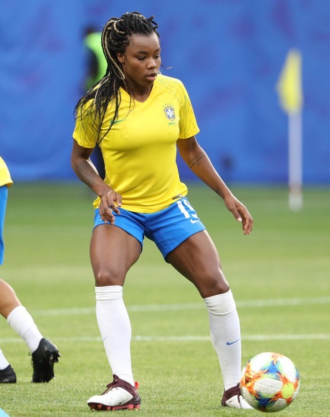 Ludmilla no jogo da seleção brasileira de futebol feminino contra a Itália neste 18.06. (Foto: Getty Images)