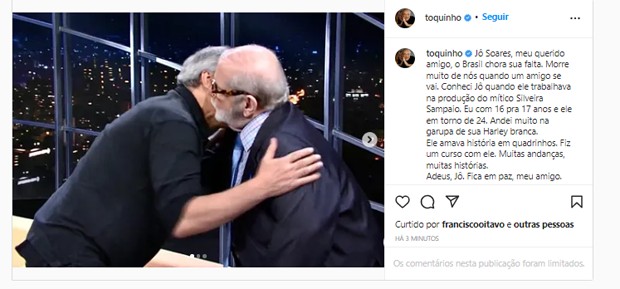 Famosos homenageiam Jô Soares (Foto: Reprodução/Instagram)