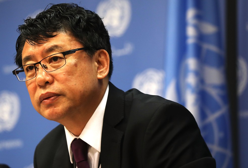 Kim In Ryong, embaixador adjunto da Coreia do Norte na ONU, em imagem de arquivo (Foto: Spencer Platt/AFP)