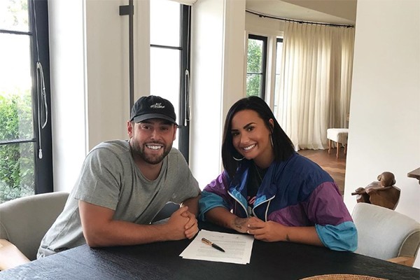 Scooter Braun e Demi Lovato (Foto: Instagram)