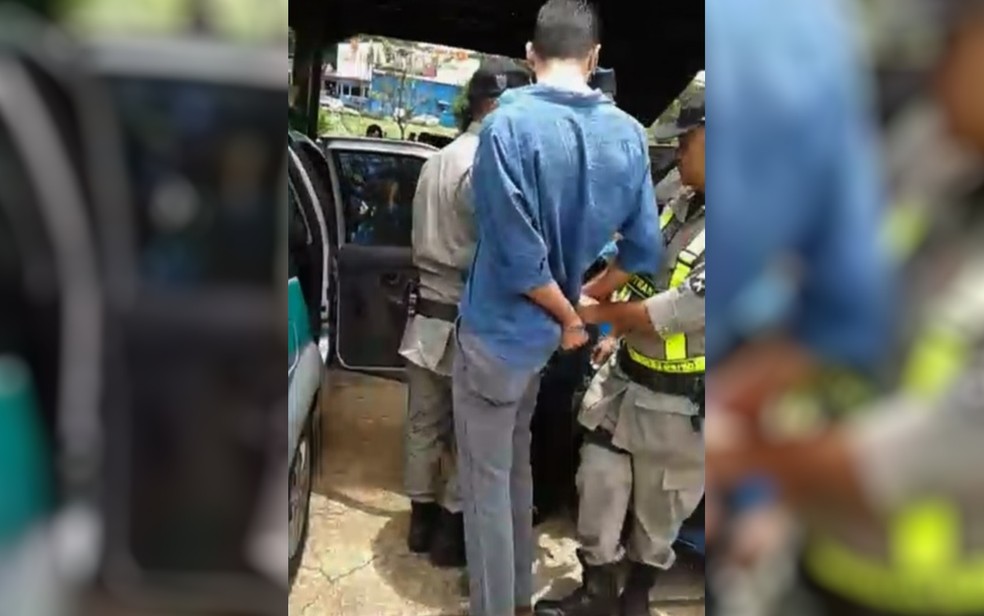 Vídeo mostra vice-presidente da Câmara de Goiânia sendo preso, em Goiás (Foto: TV Anhanguera/Reprodução)