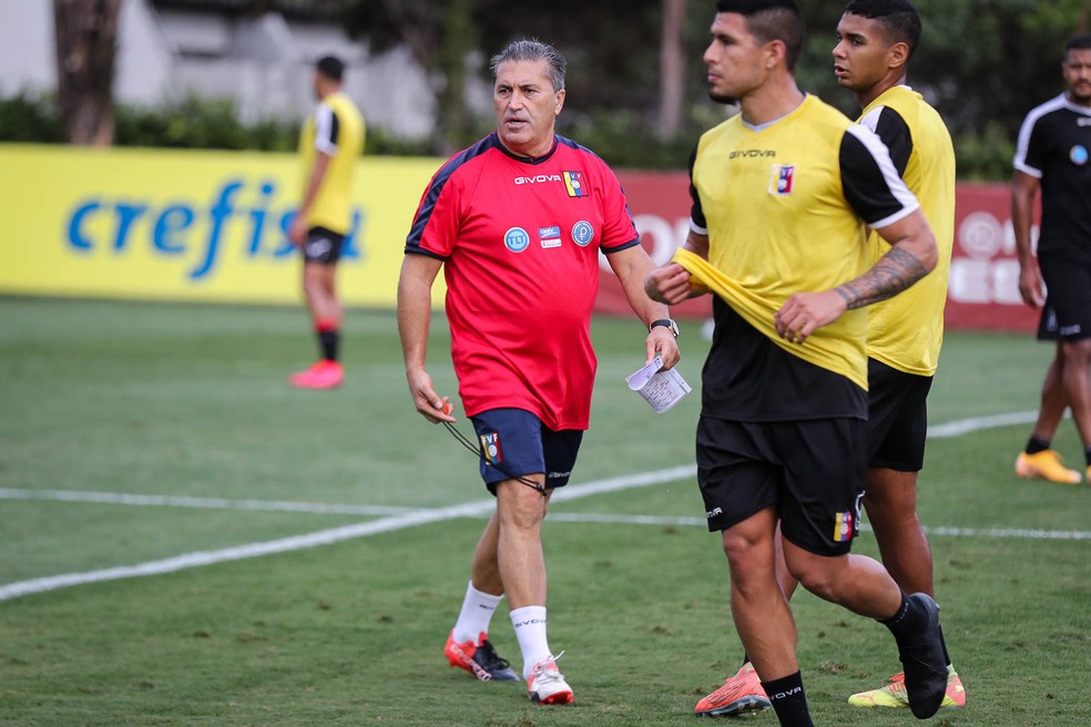 Peseiro treina a equipe no CT do Palmeiras — Foto: FVF