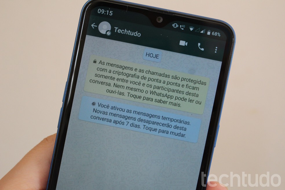 As mensagens temporárias somem do aplicativo após um período de sete dias — Foto: Marcela Franco/TechTudo
