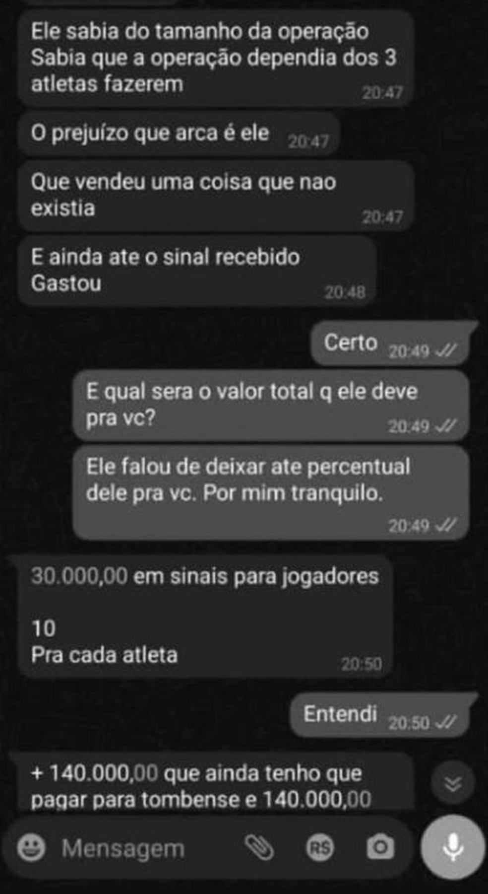 Conversa 1 Hugo Jorge Bravo x empresário — Foto: Globo Esporte