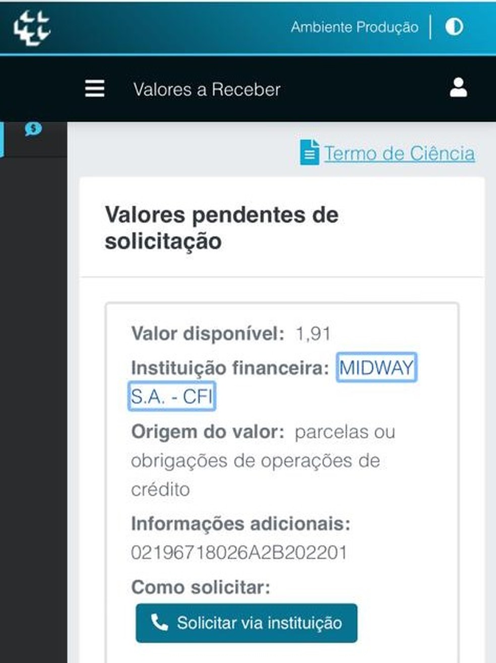 Valor na primeira consulta era de R$ 1,91. — Foto: Redes Sociais