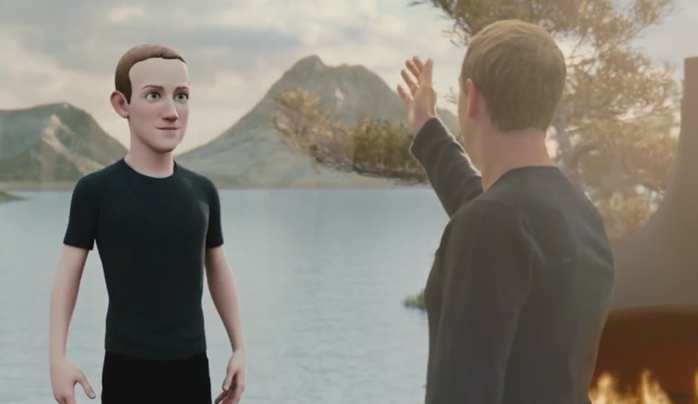 Zuckerberg ao apresentar o metaverso do Facebook. — Foto: Reprodução