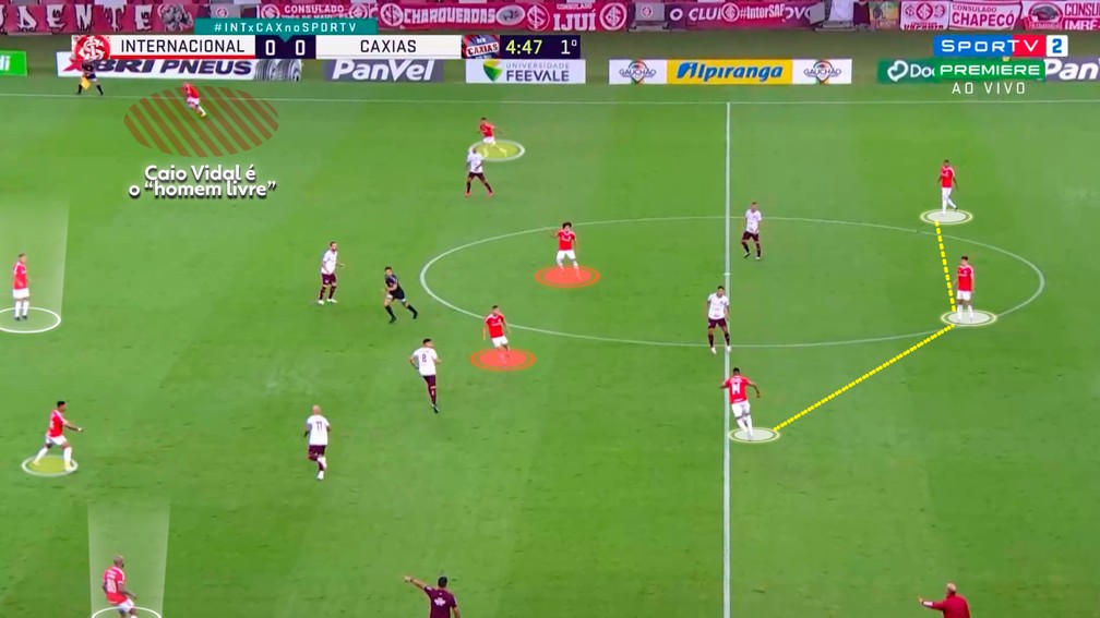 Caio Vidal esperou até se tornar o "homem livre" e vai receber a bola — Foto: Reprodução