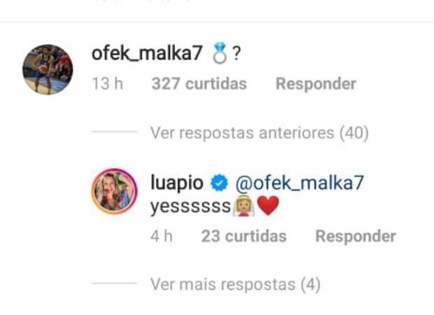 Ofek Malka "pede" Luana Piovani em casamento (Foto: Reprodução/Instagram)