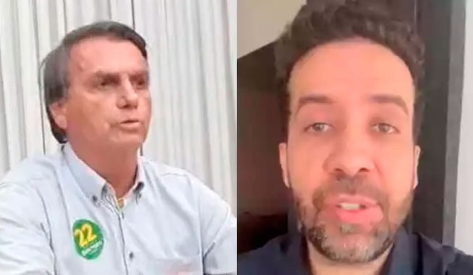 Jair Bolsonaro e o deputado André Janones