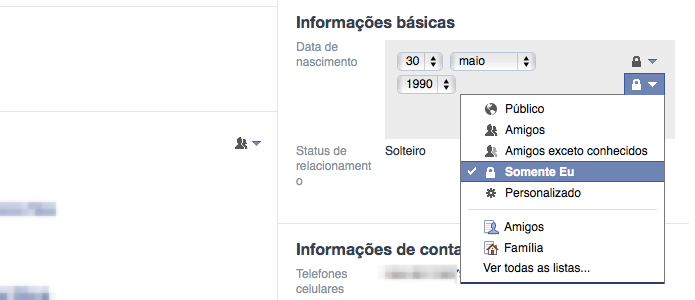 Ocultando a data do seu aniversário (Foto: Reprodução/Helito Bijora)