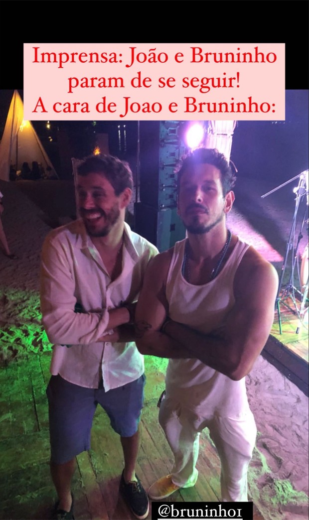 João Vicente Castro e Bruninho negam desentendimento com clique na web (Foto: Reprodução / Instagram)