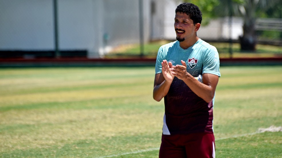 Yuri em treino do Fluminense em 2021 — Foto: Mailson Santana FFC