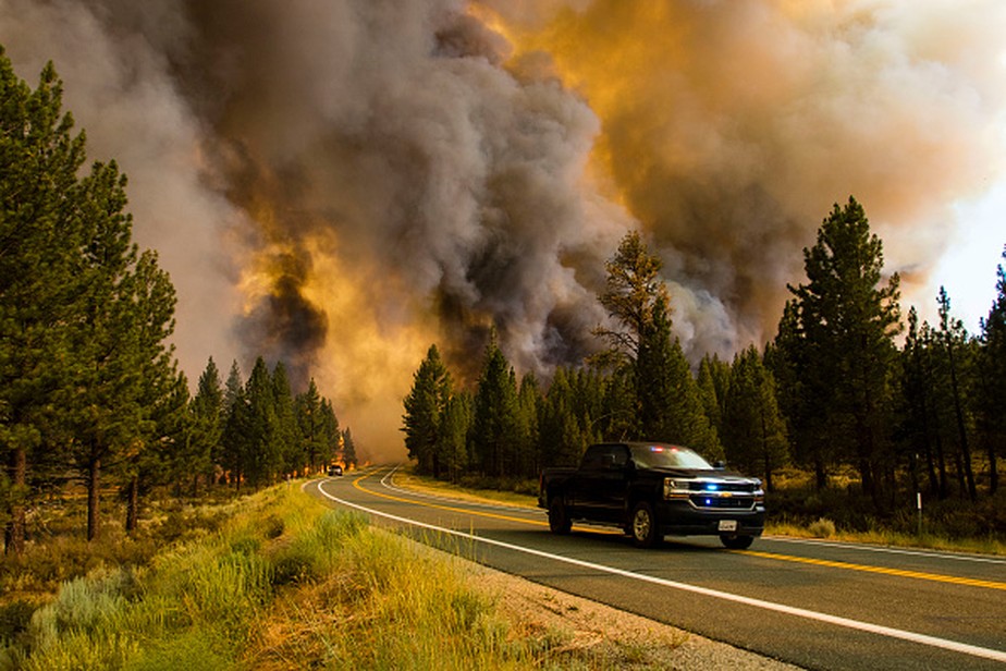 Incêndio florestal na Califórnia, EUA, em 17.07.21