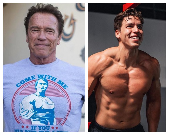 O ator Arnold Schwarzenegger e o filho Joseph Baena (Foto: Instagram)