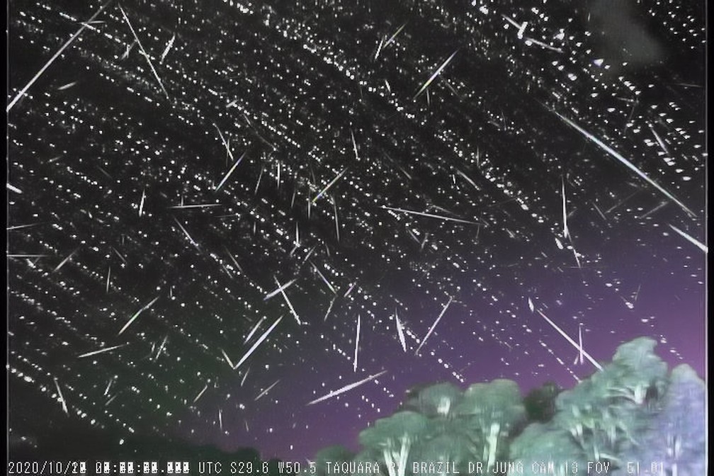 A chuva de meteoros Orionids é proveniente das fragmentos do cometa Halley — Foto: Observatório Heller & Jung/Divulgação