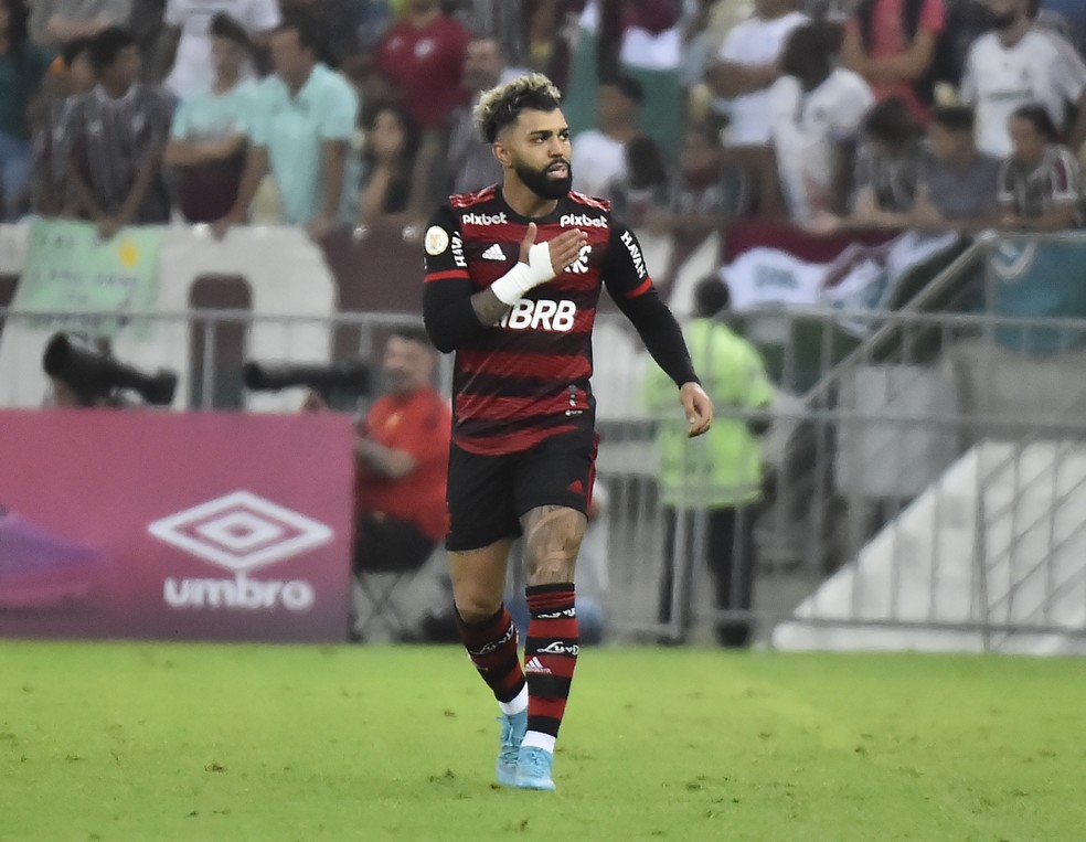 Gabigol, Fluminense x Flamengo, Brasileiro 2022 — Foto: André Durão/ge