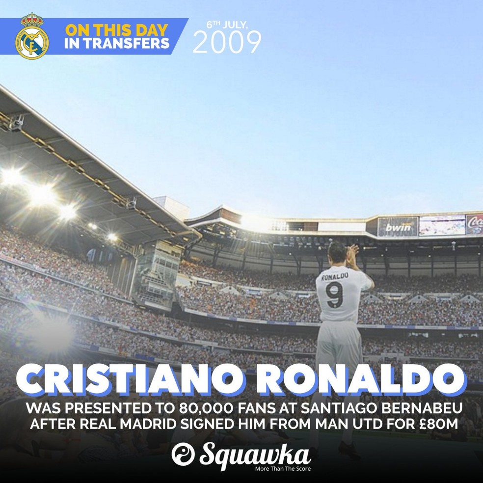 Cristiano Ronaldo foi apresentado no Real no dia 6 de julho de 2009 (Foto: divulgação)