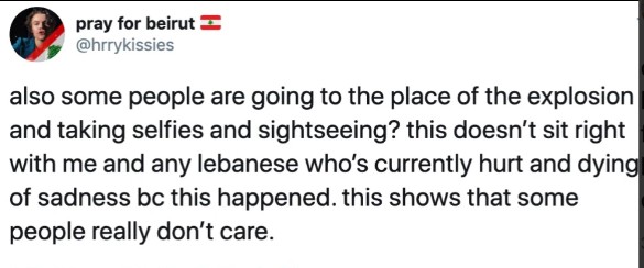 Falta de respeito com vitimas de explosão gera revolta no Líbano (Foto: Reprodução / Twitter)