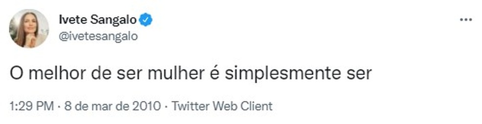 Post de Ivete Sangalo no Twitter &mdash; Foto: Reprodu&ccedil;&atilde;o Twitter