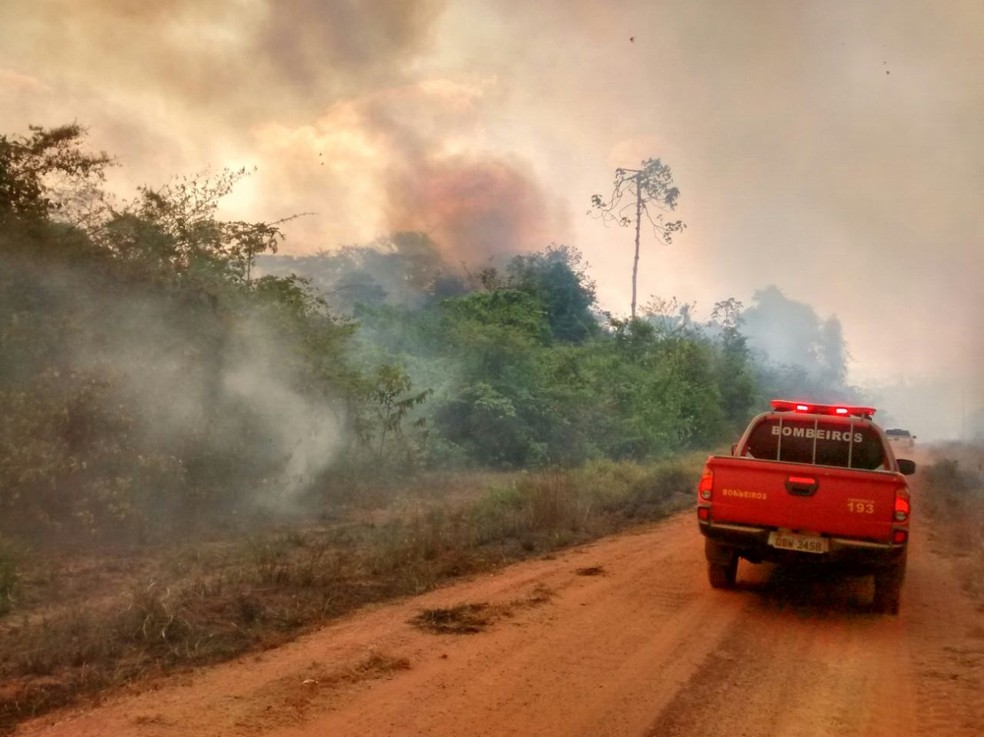 Fogo no Parque Estadual Serra de Ricardo Franco começou no feriado de 7 de setembro e foi extinto no domingo (Foto: Corpo de Bombeiros de MT)