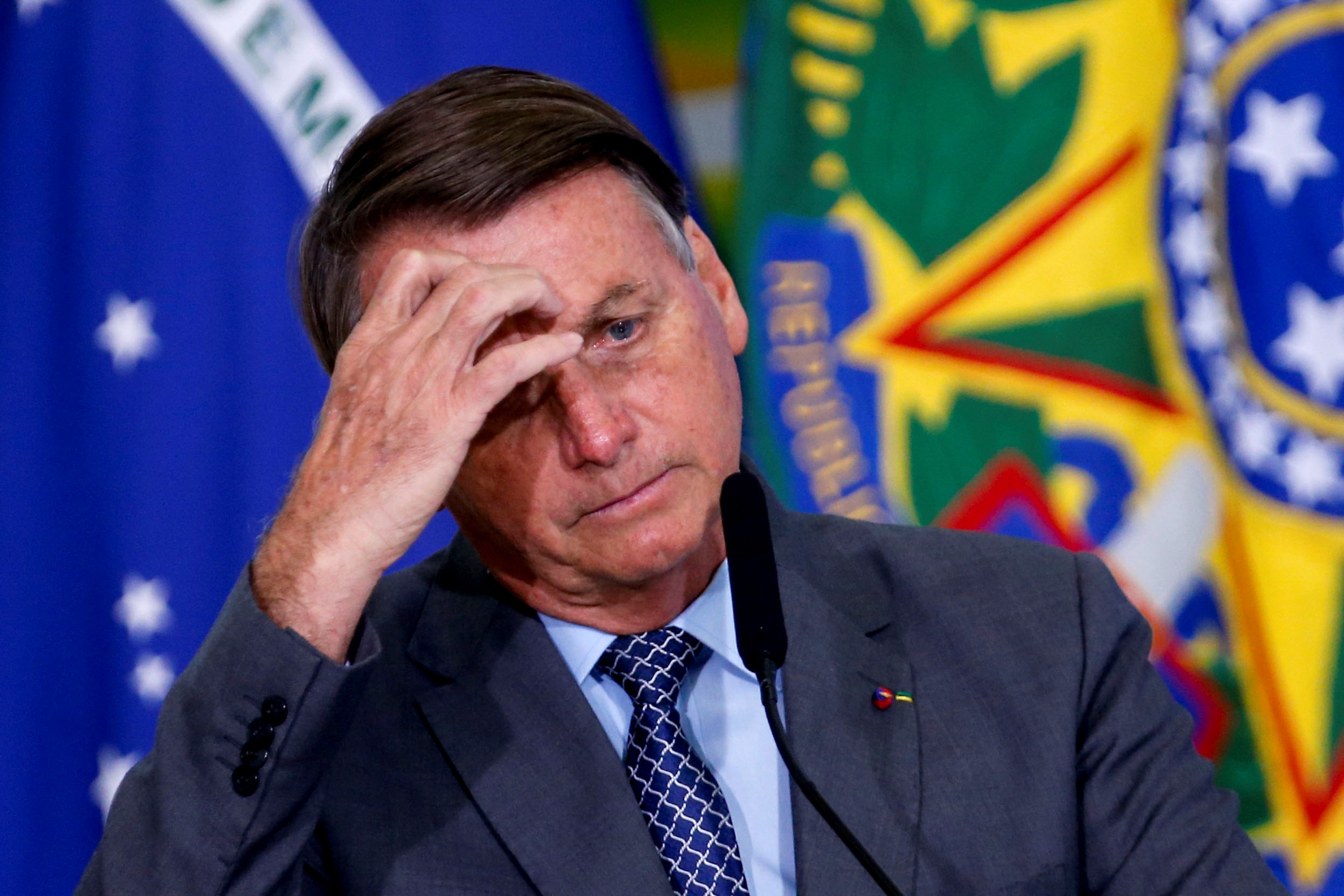 Presidente Jair Bolsonaro em cerimônia no Palácio do Planalto (Foto: REUTERS/Adriano Machado)