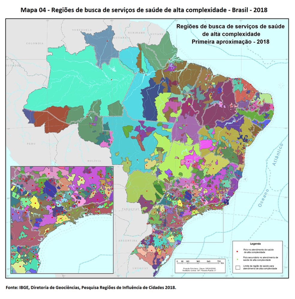 Mapa do IBGE mostra a região do Piauí, parte do Maranhão em Pará em Roxo, devido à alta procura pela capital piauiense.  — Foto: Divulgação/IBGE