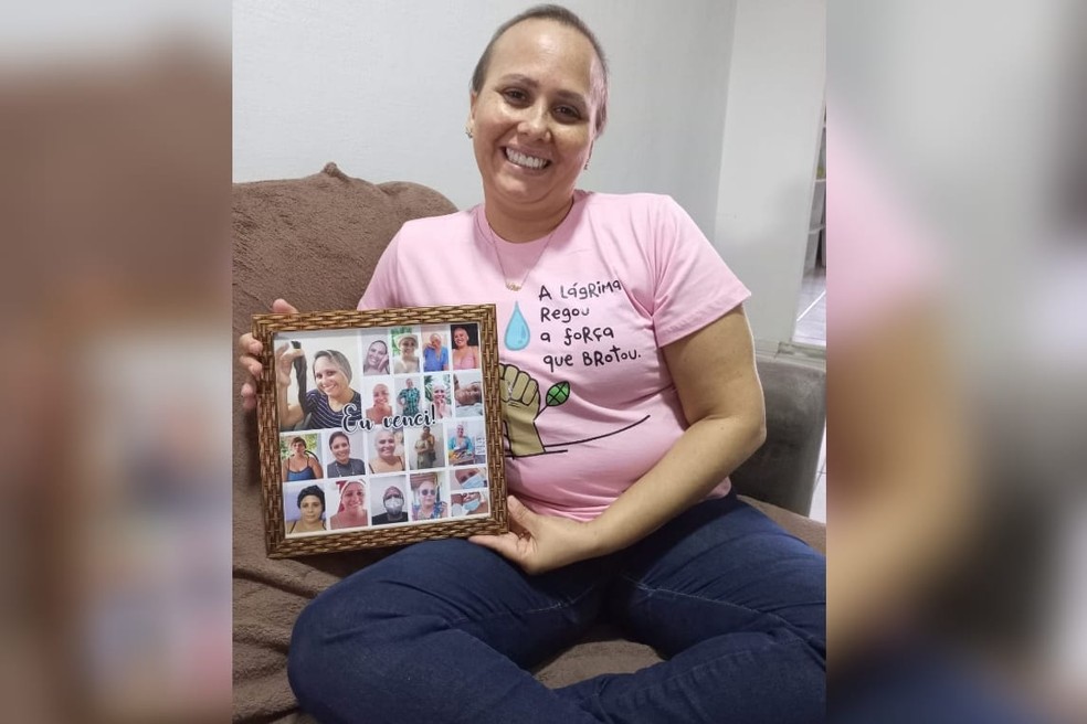 Nivia Rocha fez 16 sessões de quimioterapia para tratar câncer de mama, em Fortaleza. — Foto: Arquivo pessoal
