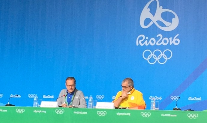 Conferência COI RIO 2016 Mark Adams e Mario Andrada (Foto: Márcio Mará)