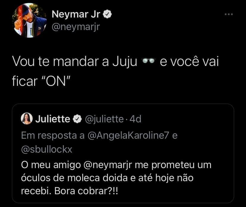 Para quebrar a internet! Neymar cumpre promessa e presenteia ex-BBB Juliette  com óculos - Lance!