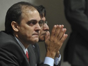 O ex-vereador de Goiânia Wladimir Garcez durante depoimento à CPI (Foto: Agência Brasil)
