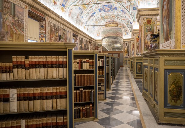 Salone Sistino da Biblioteca Apostólica Vaticana (Foto: Reprodução/Facebook)