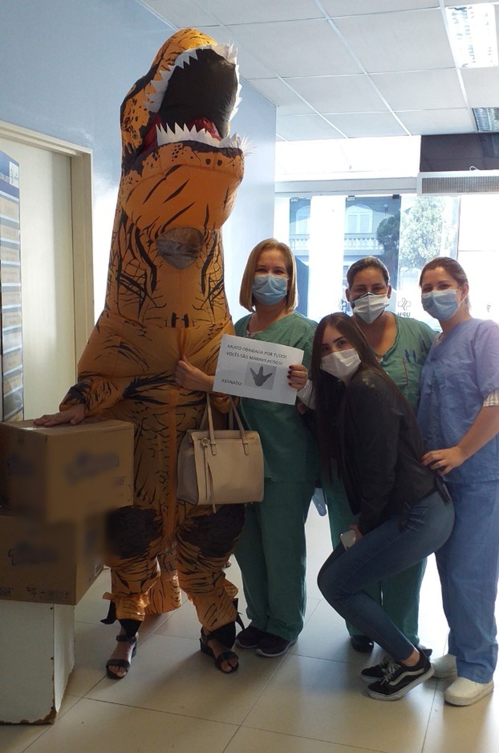 Fantasia foi escolhida para fazer a entrega de forma anônima em hospital de Sorocaba — Foto: Aquivo Pessoal