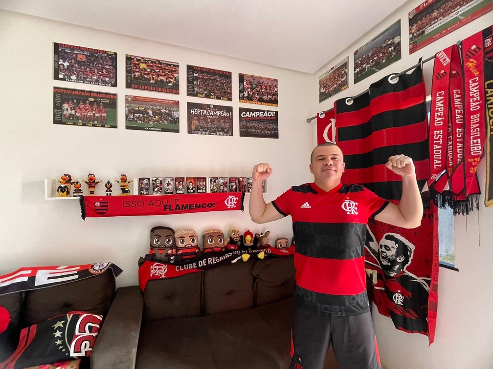 Alanjocer Lopes, torcedor fan&aacute;tico do Flamengo no Amap&aacute; &mdash; Foto: Paulo Pennafort/Rede Amaz&ocirc;nica