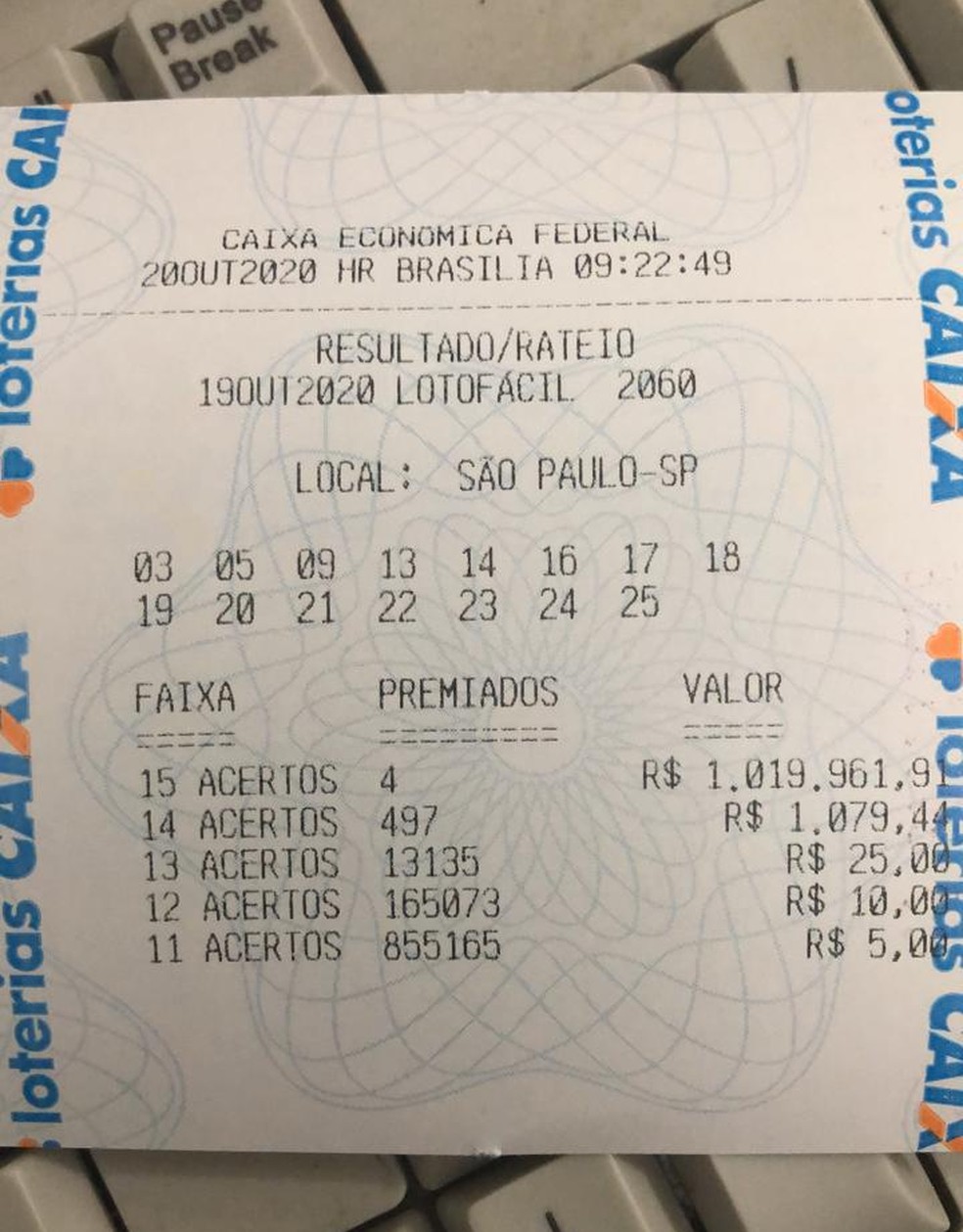Apostador de Teresina ganha R$ 1 milhão na Lotofácil — Foto: Arquivo Pessoal / Whellya Campelo