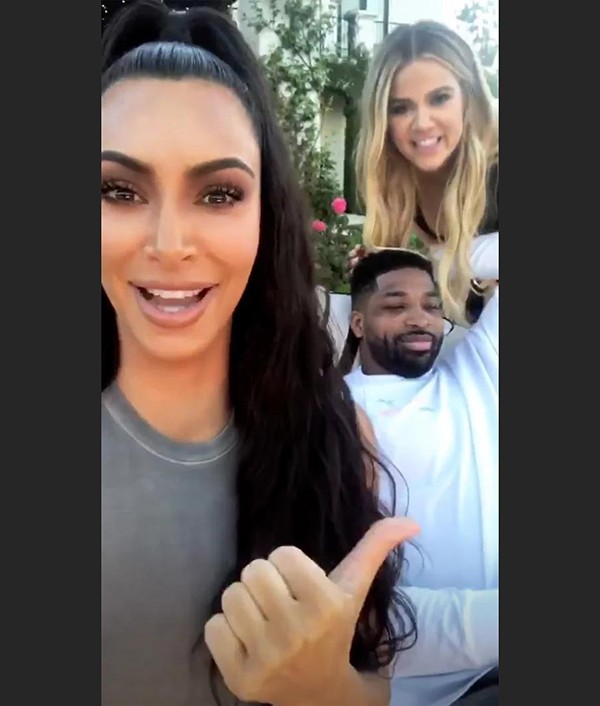 Kim Kardashian, Tristan Thompson e Khloé Kardashian (Foto: Instagram)