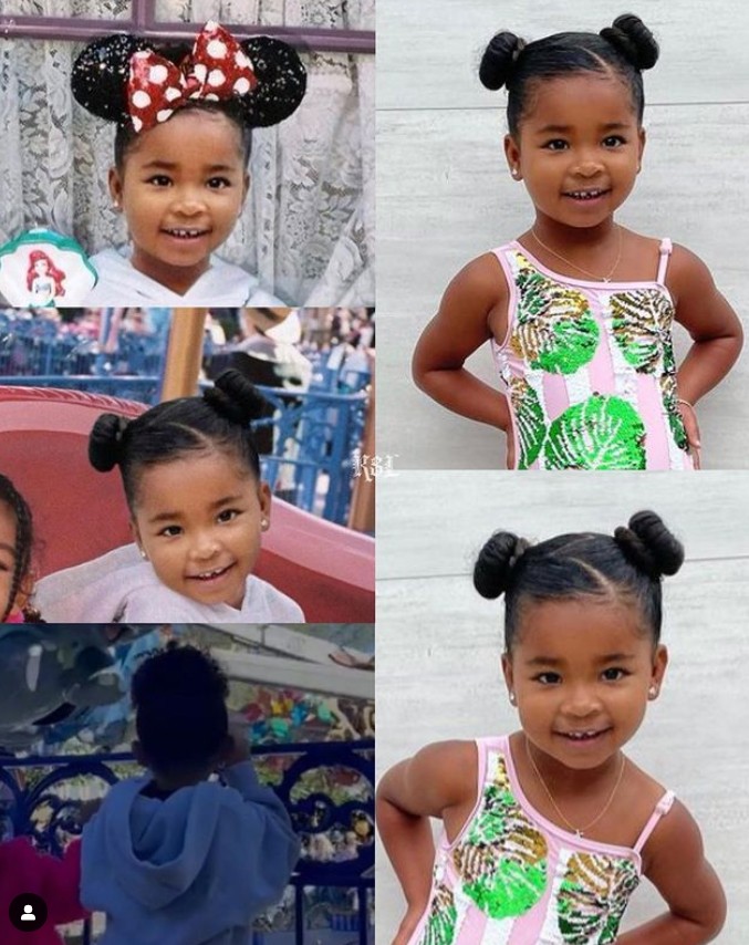 Fãs apontam semelhanças entre fotos antigas de True com novo retrato compartilhado por Kim Kardashian (Foto: @ky.storm.lovely / Instagram)
