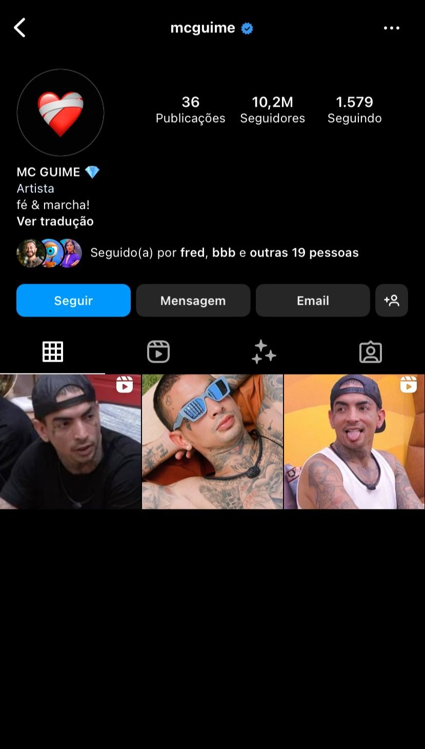 MC Guimê trocou até foto de perfil — Foto: Reprodução/Instagram