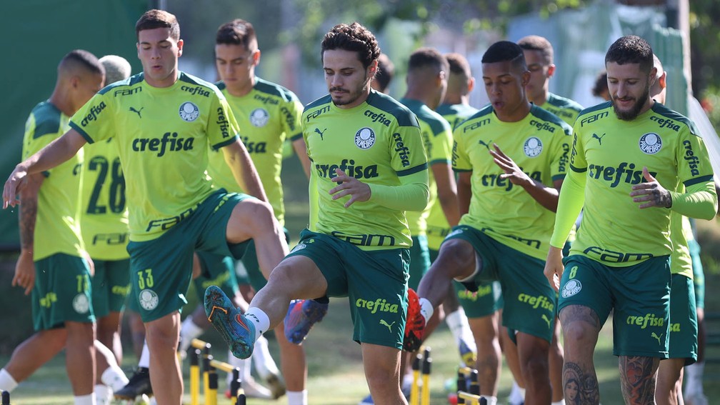 Elenco do Palmeiras na Academia de Futebol — Foto: Cesar Greco / Ag. Palmeiras