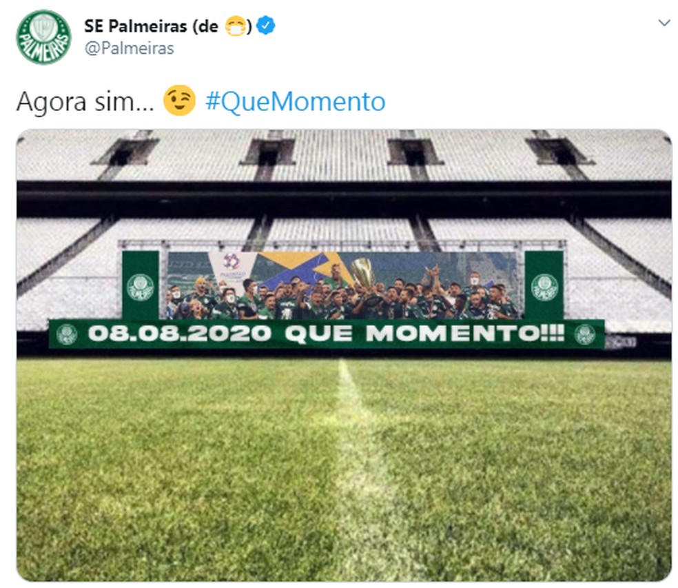 Palmeiras Edita Faixa E Provoca Corinthians Apos Vitoria No Derbi Que Momento Palmeiras Ge