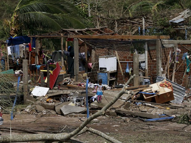 Estragos causados pela tempestade Patrícia em Chamela, México, neste sábado (24) (Foto: REUTERS/Henry Romero)