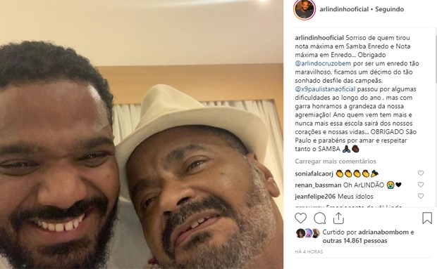 Arlindinho e Arlindo Cruz (Foto: Reprodução/Instagram)
