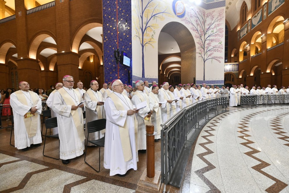 Imagem dos Bispos durante a 59ª Assembleia Geral da CNBB, em Aparecida (SP) — Foto: Divulgação/CNBB