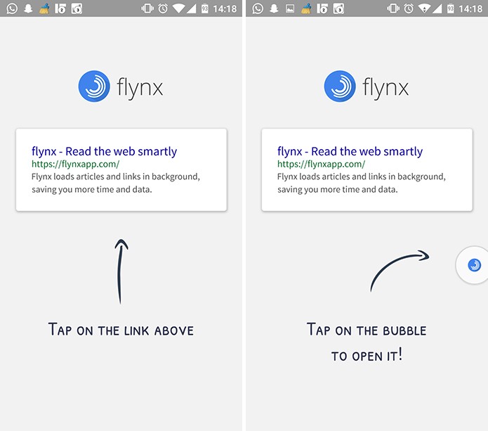 Flynx exibe pequeno tutorial em inglês após instalação (Foto: Reprodução/Elson de Souza)