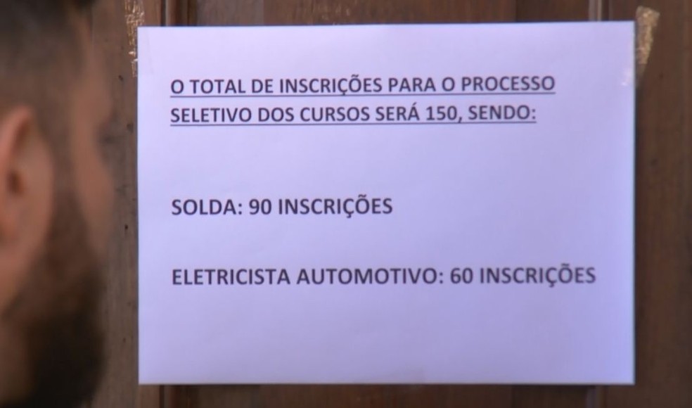 Primeiros 150 poderão fazer as inscrições para os cursos, que são gratuitos — Foto: TV TEM/ Reprodução 