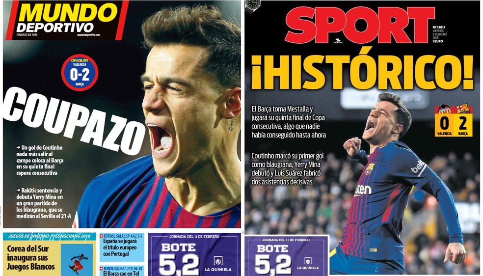 Philippe Coutinho é destaque nos jornais de Barcelona (Foto: Reprodução)