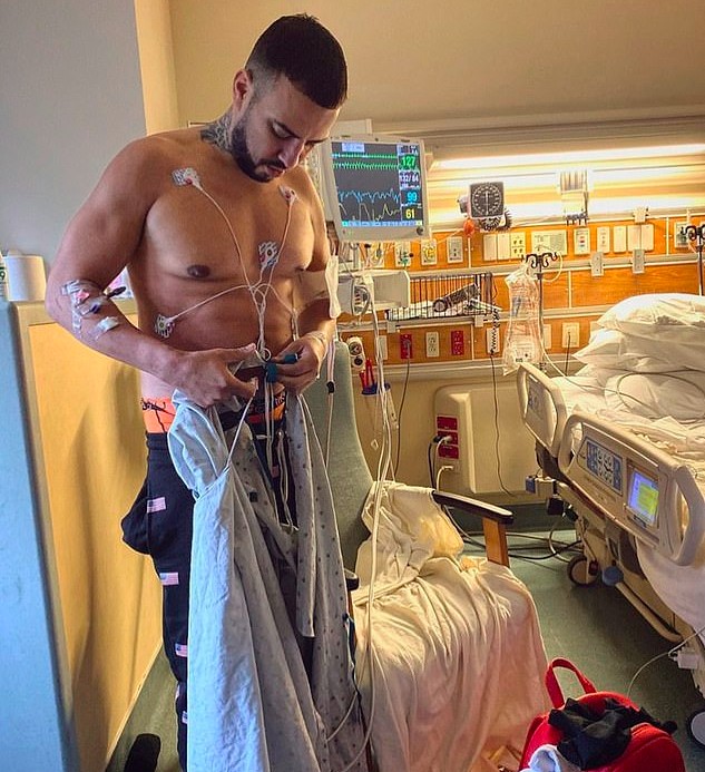 O músico French Montana no hospital no qual está internado (Foto: Instagram)
