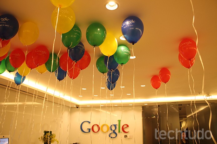 A sala de espera do Google em tom de festa (Foto: Leonardo Ávila/TechTudo)
