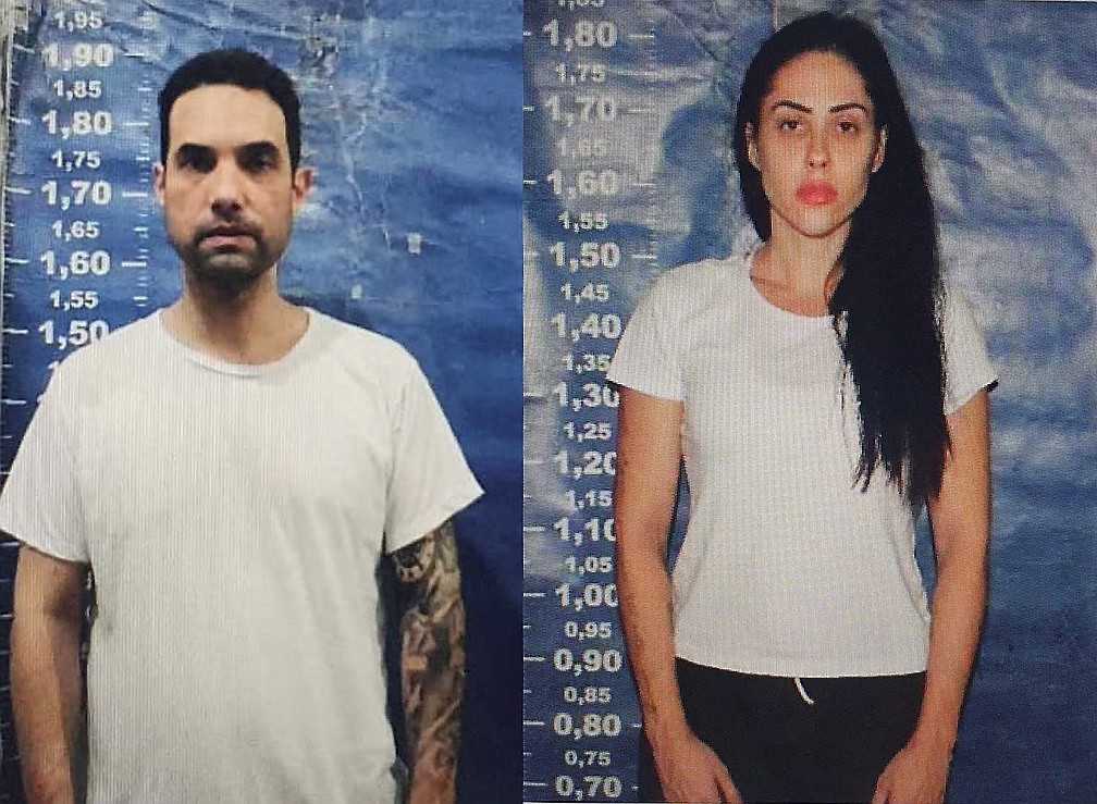 Dr. Jairinho e Monique Medeiros, em fotos feitas no ingresso do casal no sistema penitenciário Agência O Globo