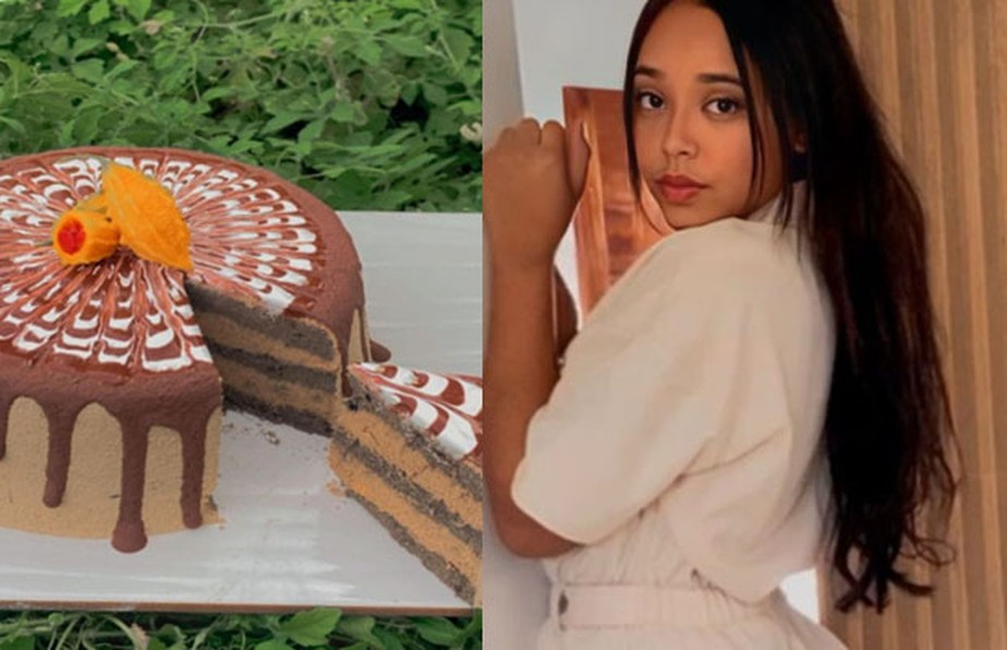 Aingles Gabriele, de 18 anos, faz bolos de terra e se tornou um sucesso nas redes sociais